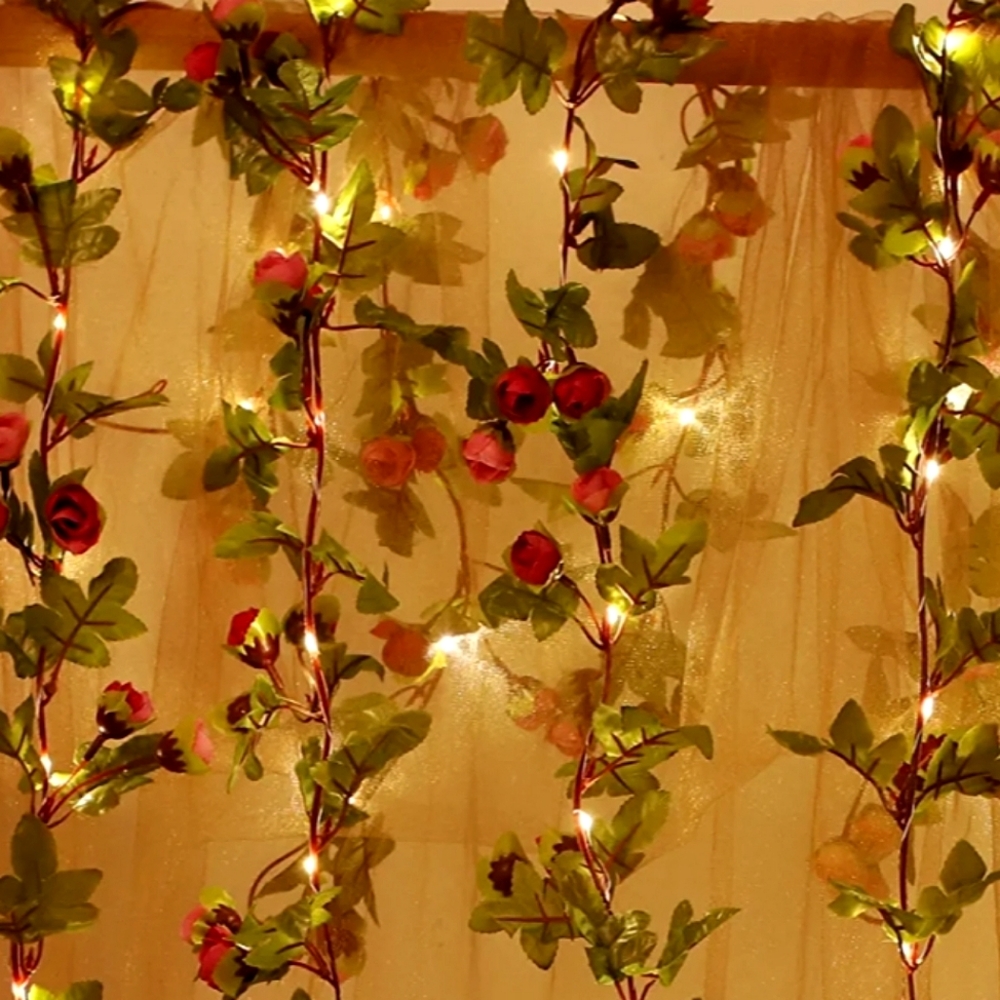 (2) Sets of Mini Roses Garland (With Lights)